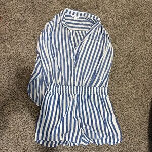 Old Navy Kids One Piece in Blue and White Stripes